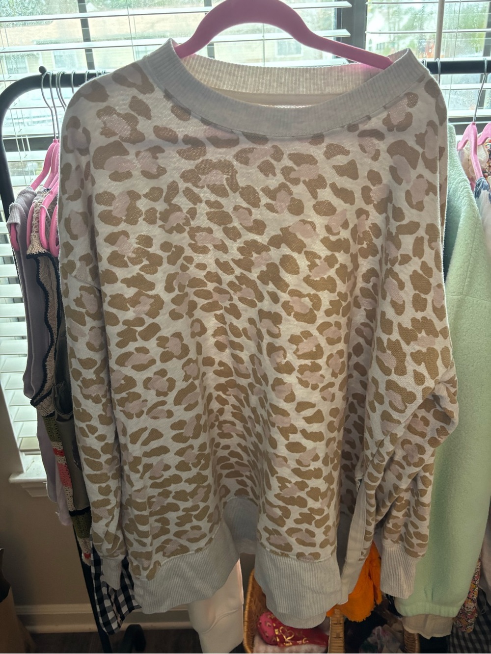 Aerie Cheetah Oversized Pullover Sweatshirt
